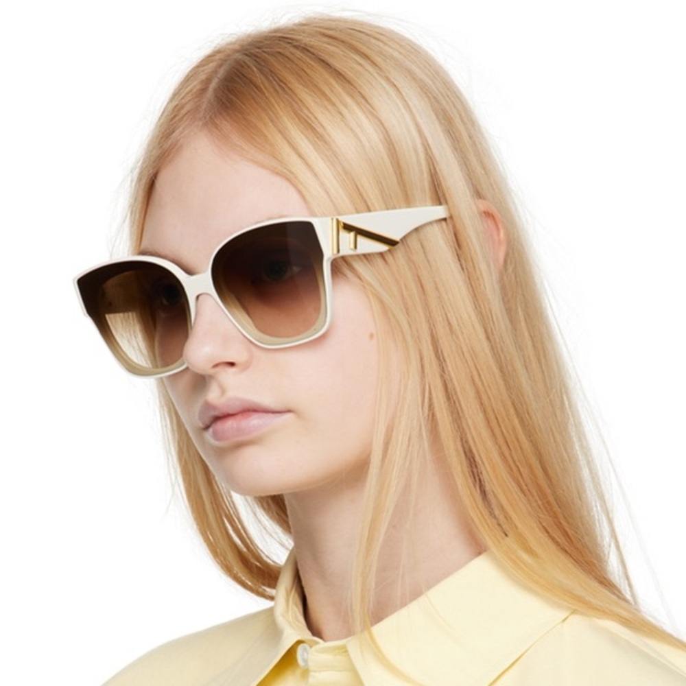 FENDI FIRST IVORY SQUARE SUNGLASSES NEW